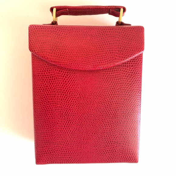 Wolf Vintage Jewelry Case Red Leather. With Box. & Removable Mini Case. Unused - Picture 1 of 9